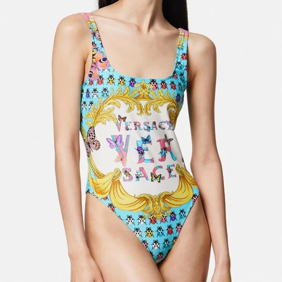 Versace x Dua Lipa Butterfly Print One-Piece Swimsuit - Picture 2 of 8